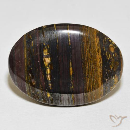 56.77ct Natural Multicolor Matriz Ojo de Tigre, Ovalada, Opaco