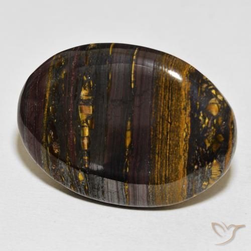 Matriz Ojo de Tigre Multicolor natural de 56.77 ct, Ovalada, Opaco