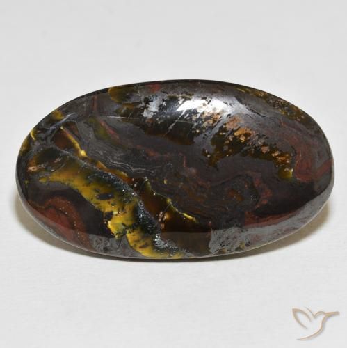 54.96ct Natural Multicolor Matriz Ojo de Tigre, Ovalada, Opaco