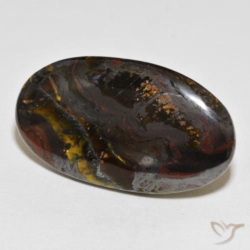 Matriz Ojo de Tigre Multicolor natural de 54.96 ct, Ovalada, Opaco