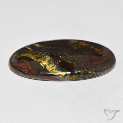 Matriz Ojo de Tigre Multicolor natural de 54.96 ct, Ovalada, Opaco