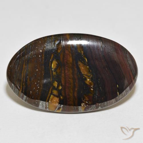 61.24ct Natural Multicolor Matriz Ojo de Tigre, Ovalada, Opaco