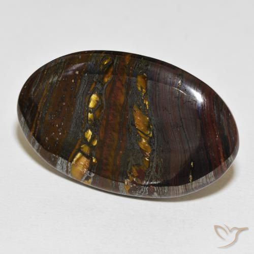 Matriz Ojo de Tigre Multicolor natural de 61.24 ct, Ovalada, Opaco