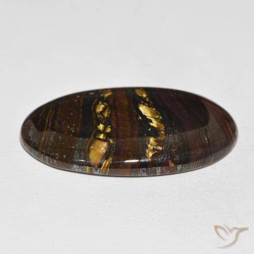 Matriz Ojo de Tigre Multicolor natural de 61.24 ct, Ovalada, Opaco
