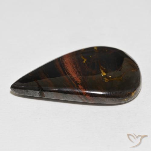 Matriz Ojo de Tigre Multicolor natural de 56.25 ct, En forma de pera, Opaco