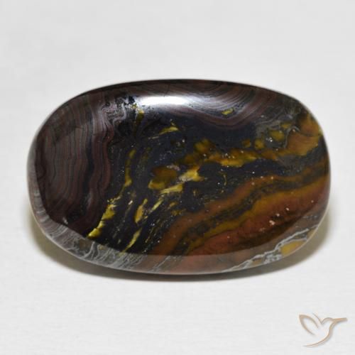 26.16ct Natural Multicolor Matriz Ojo de Tigre, Forma Cojín, Opaco