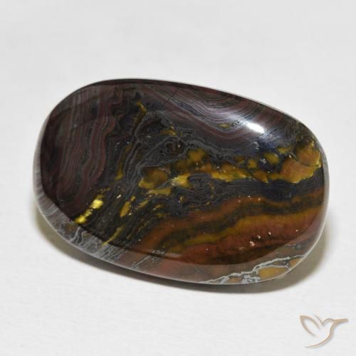 Matriz Ojo de Tigre Multicolor natural de 26.16 ct, Forma Cojín, Opaco