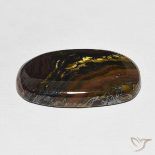 Matriz Ojo de Tigre Multicolor natural de 26.16 ct, Forma Cojín, Opaco