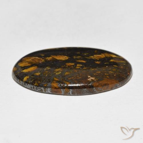 Matriz Ojo de Tigre Multicolor natural de 40.04 ct, Ovalada, Opaco