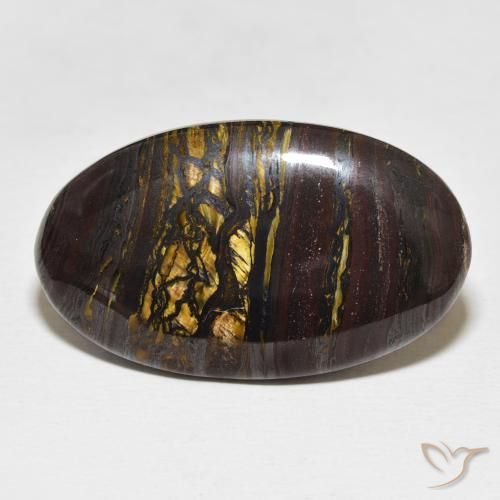 37.13ct Natural Multicolor Matriz Ojo de Tigre, Ovalada, Opaco