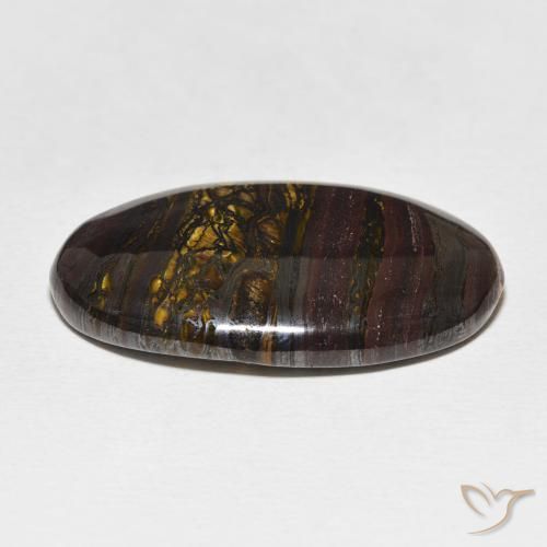 Matriz Ojo de Tigre Multicolor natural de 37.13 ct, Ovalada, Opaco