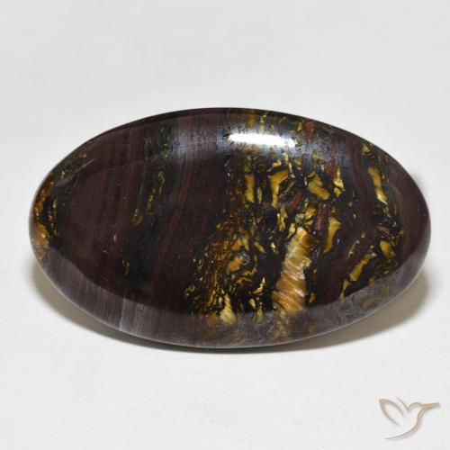 44.53ct Natural Multicolor Matriz Ojo de Tigre, Ovalada, Opaco