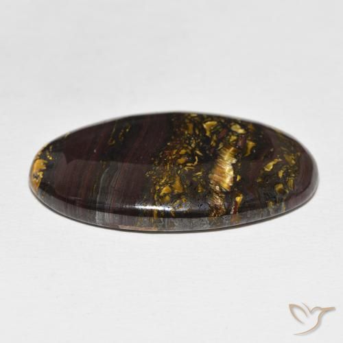 Matriz Ojo de Tigre Multicolor natural de 44.53 ct, Ovalada, Opaco