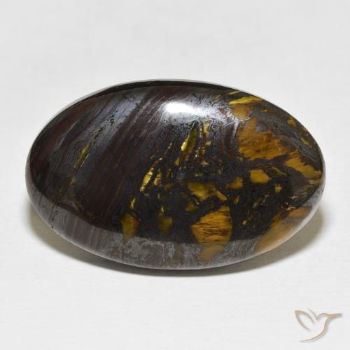 36.47ct Natural Multicolor Matriz Ojo de Tigre, Ovalada, Opaco