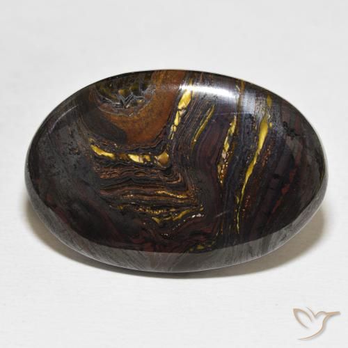39.68ct Natural Multicolor Matriz Ojo de Tigre, Ovalada, Opaco