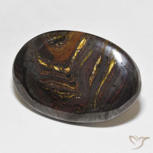 Matriz Ojo de Tigre Multicolor natural de 39.68 ct, Ovalada, Opaco