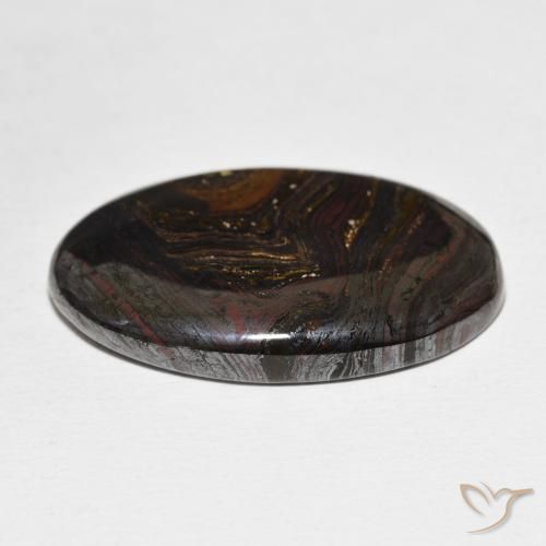 Matriz Ojo de Tigre Multicolor natural de 39.68 ct, Ovalada, Opaco