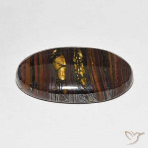 Matriz Ojo de Tigre Multicolor natural de 35.21 ct, Ovalada, Opaco