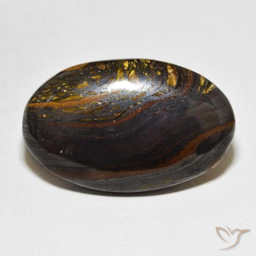 36.70ct Natural Multicolor Matriz Ojo de Tigre, Ovalada, Opaco