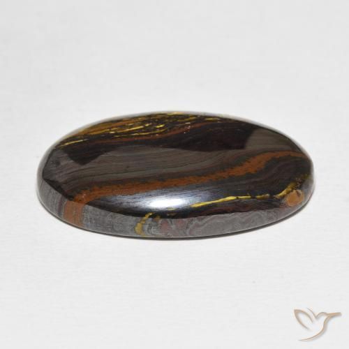 Matriz Ojo de Tigre Multicolor natural de 36.70 ct, Ovalada, Opaco