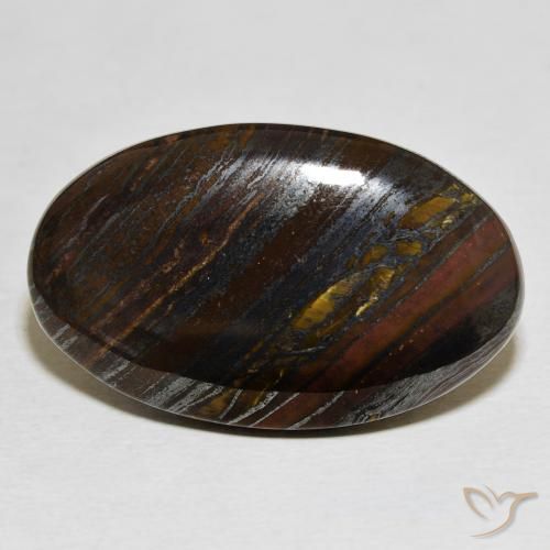 31.94ct Natural Multicolor Matriz Ojo de Tigre, Ovalada, Opaco