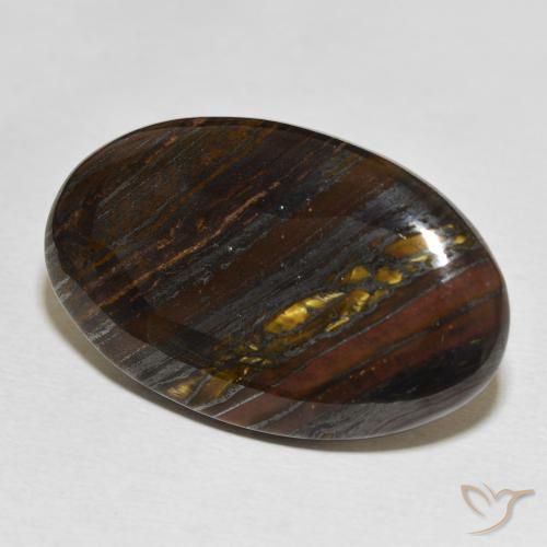 Matriz Ojo de Tigre Multicolor natural de 31.94 ct, Ovalada, Opaco
