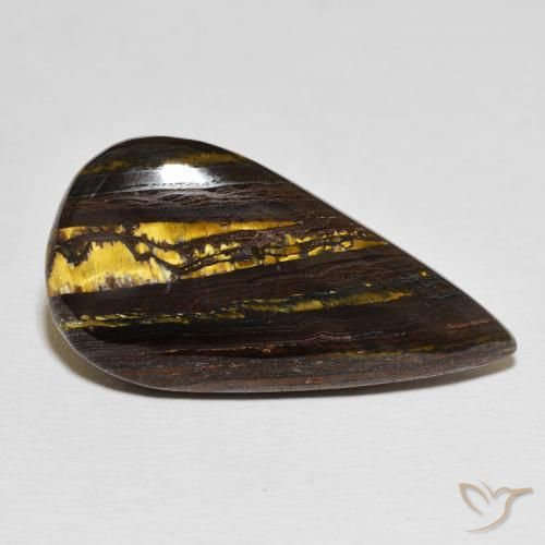 Matriz Ojo de Tigre Multicolor natural de 21.27 ct, En forma de pera, Opaco