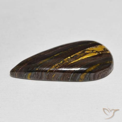 Matriz Ojo de Tigre Multicolor natural de 21.27 ct, En forma de pera, Opaco