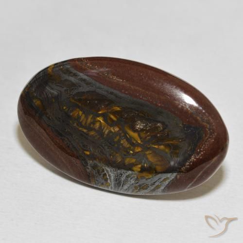 Matriz Ojo de Tigre Multicolor natural de 29.85 ct, Ovalada, Opaco