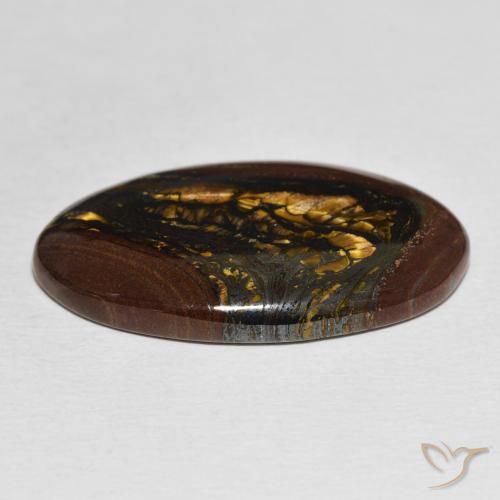 Matriz Ojo de Tigre Multicolor natural de 29.85 ct, Ovalada, Opaco