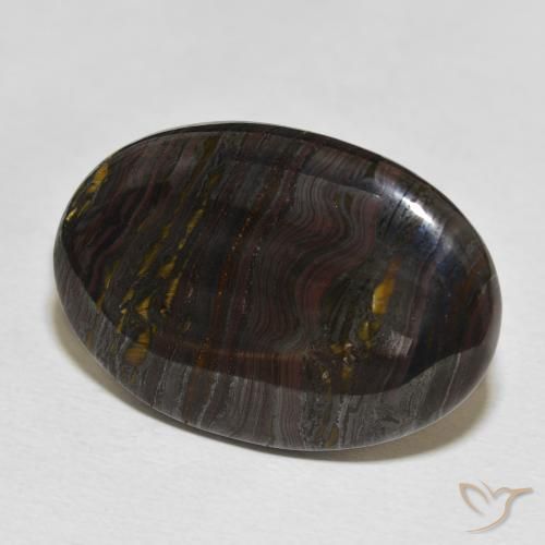 Matriz Ojo de Tigre Multicolor natural de 29.46 ct, Ovalada, Opaco