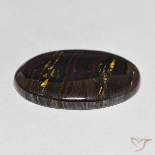 Matriz Ojo de Tigre Multicolor natural de 29.46 ct, Ovalada, Opaco