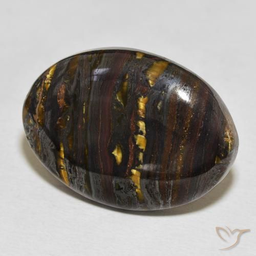 Matriz Ojo de Tigre Multicolor natural de 35.29 ct, Ovalada, Opaco