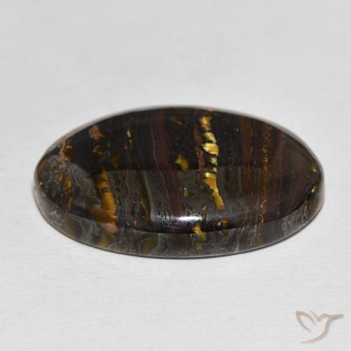 Matriz Ojo de Tigre Multicolor natural de 35.29 ct, Ovalada, Opaco
