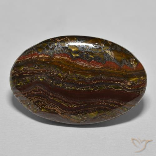 35.50ct Natural Medium Dark-Brown Matriz Ojo de Tigre, Ovalada, Opaco