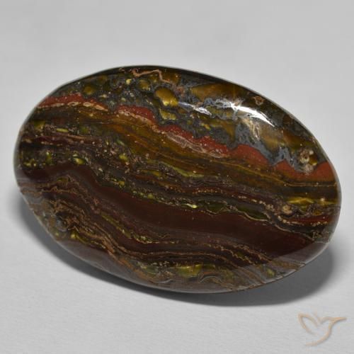 Matriz Ojo de Tigre Medium Dark-Brown natural de 35.50 ct, Ovalada, Opaco