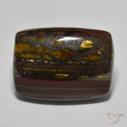 26.98ct Natural Marrón nogal Matriz Ojo de Tigre, Forma Cojín, Opaco
