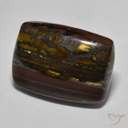 Matriz Ojo de Tigre Marrón nogal natural de 26.98 ct, Forma Cojín, Opaco