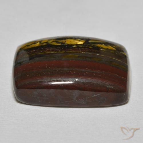 Matriz Ojo de Tigre Marrón nogal natural de 26.98 ct, Forma Cojín, Opaco