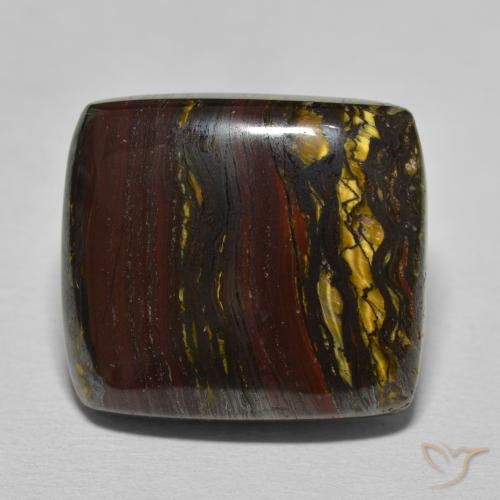 27.07ct Natural Marrón cálido Matriz Ojo de Tigre, Forma Cojín, Opaco