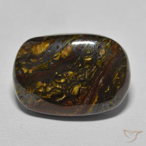 20.80ct Natural Marrón cálido Matriz Ojo de Tigre, Forma Cojín, Opaco
