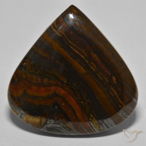 66.44ct Natural Marrón nogal Matriz Ojo de Tigre, En forma de pera, Opaco