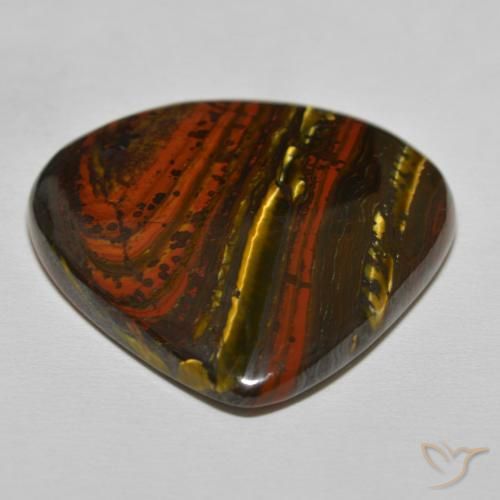 Matriz Ojo de Tigre Marrón multicolor natural de 68.05 ct, En forma de pera, Opaco