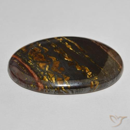 Matriz Ojo de Tigre Multicolor natural de 149.79 ct, Ovalada, Opaco