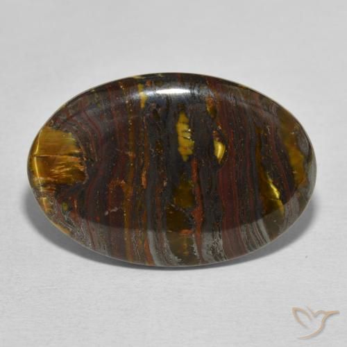 23.56ct Natural Multicolor Matriz Ojo de Tigre, Ovalada, Opaco