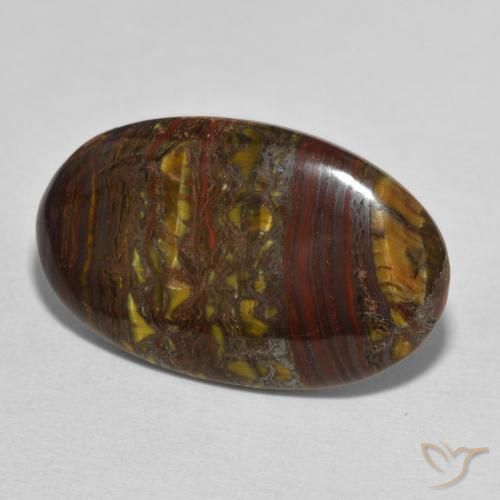 Matriz Ojo de Tigre Multicolor natural de 21.51 ct, Ovalada, Opaco