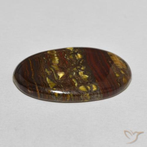 Matriz Ojo de Tigre Multicolor natural de 21.51 ct, Ovalada, Opaco