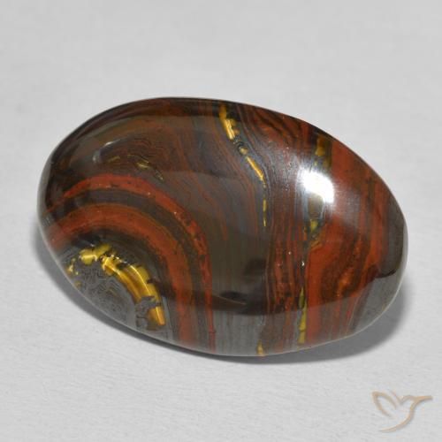 Matriz Ojo de Tigre Multicolor natural de 27.87 ct, Ovalada, Opaco