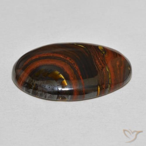 Matriz Ojo de Tigre Multicolor natural de 27.87 ct, Ovalada, Opaco