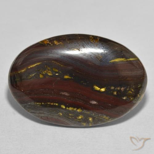 30.81ct Natural Multicolor Matriz Ojo de Tigre, Ovalada, Opaco